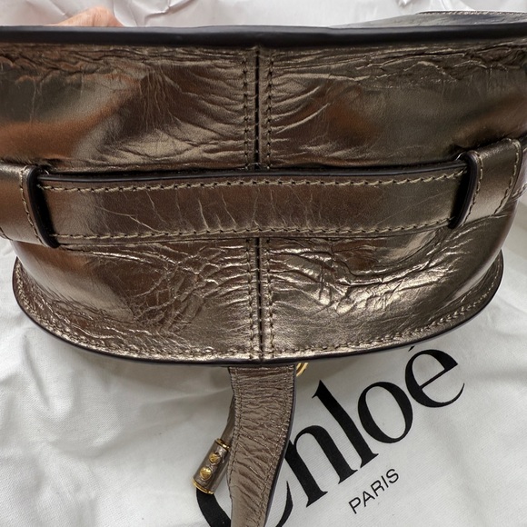 Chloe Marcie Mini Saddle Crossbody Bag in Metallic Leather NWT - Picture 9 of 9